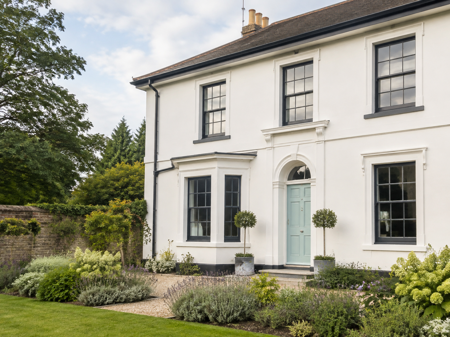 Freshly decorated house exterior